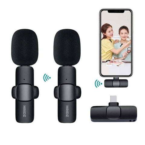 Darrahopens Audio & Video > Musical Instrument & Accessories Hridz K9 Wireless Rechargeable 2 in 1 Lightning Microphone For Lightning Port Devices Recording Interview