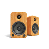 Darrahopens Audio & Video > Speakers Kanto YU4 140W Powered Bookshelf Speakers with Bluetooth and Phono Preamp - Pair, Bamboo with SX22 Black Stand Bundle