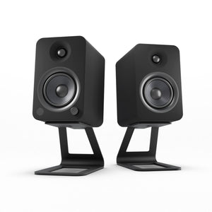 Darrahopens Audio & Video > Speakers Kanto YU4 140W Powered Bookshelf Speakers with Bluetooth and Phono Preamp - Pair, Matte Black with SE4 Black Stand Bundle