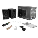 Darrahopens Audio & Video > Speakers Kanto YU4 140W Powered Bookshelf Speakers with Bluetooth and Phono Preamp - Pair, Matte Black with SE4 Black Stand Bundle