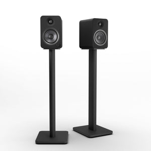 Darrahopens Audio & Video > Speakers Kanto YU4 140W Powered Bookshelf Speakers with Bluetooth and Phono Preamp - Pair, Matte Black with SP26PL Black Stand Bundle