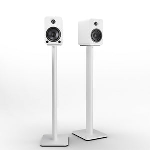 Darrahopens Audio & Video > Speakers Kanto YU4 140W Powered Bookshelf Speakers with Bluetooth and Phono Preamp - Pair, Matte White with SP32PLW White Stand Bundle