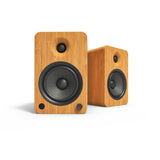 Darrahopens Audio & Video > Speakers Kanto YU6 200W Powered Bookshelf Speakers with Bluetooth® and Phono Preamp - Pair, Bamboo with SX22 Black Stand Bundle