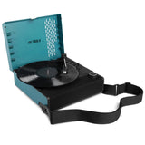 Darrahopens Audio & Video > Speakers Victrola Revolution Go Turntable - Blue + Entertainment Stand Bundle - Black