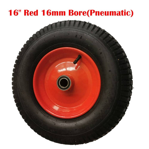 Darrahopens Auto Accessories > Auto Accessories Others 16" Red 16mm Bore(Pneumatic) Tire Steel Rim for Hand Trolley Cart