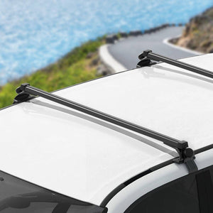 Darrahopens Auto Accessories > Auto Accessories Others Universal Car Roof Racks Pod Aluminium Cross Bars Adjustable 145cm Black