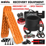 Darrahopens Auto Accessories > Auto Accessories Others X-BULL 4X4 Recovery Kit Kinetic Recovery Rope Snatch Strap / 2PCS Recovery Tracks 4WD Mounting Pins Gen3.0 Orange