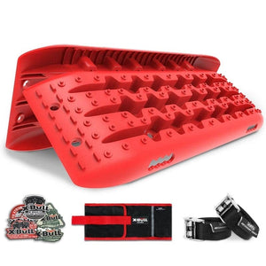 darrahopens Auto Accessories > Auto Accessories Others X-BULL KIT2 Recovery tracks 6pcs Board Traction Sand trucks strap mounting 4x4 Sand Snow Car red