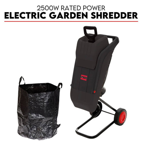 Darrahopens Auto Accessories > Tools 2500W Electric Garden Mulcher Shredder Portable Wood Chipper on Wheels w/ bag