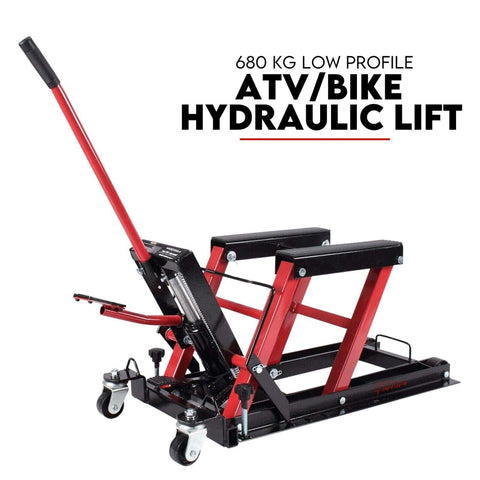 Darrahopens Auto Accessories > Tools Motorcycle 680kg Bike Lift Stand Jack Hoist Atv Hydraulic Super Low Profile