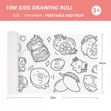 Darrahopens Baby & Kids > Baby & Kids Others 44cm*10m Kids Drawing Roll Color Filling Paper Graffiti Scroll Coloring Paper Toy(Style 01:2 themes)