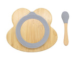 darrahopens Baby & Kids > Baby & Kids Others Bamboo Frog Kids Plate with Suction Cap Base & Spoon