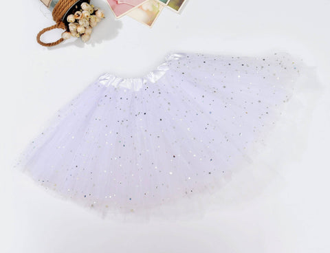 Darrahopens Baby & Kids > Girls Clothing Sequin Tulle Tutu Skirt Ballet Kids Princess Dressup Party Baby Girls Dance Wear, White, Kids