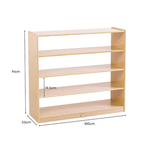 Darrahopens Baby & Kids > Kid's Furniture Jooyes 4 Shelf Wooden Storage Cabinet Open Back H91cm