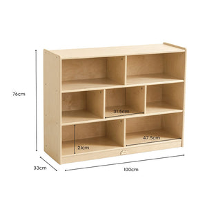 Darrahopens Baby & Kids > Kid's Furniture Jooyes 7 Cubby Storage Cabinet Kids Bookcase Organiser - H76cm