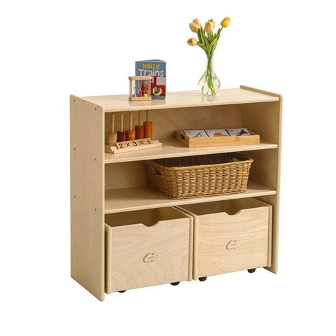 Darrahopens Baby & Kids > Kid's Furniture Jooyes Kids 2 Shelf Storage Cabinet with Pull Out Drawers - H76cm