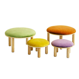 Darrahopens Baby & Kids > Kid's Furniture Jooyes Kids 4 Colour Round Velvet Ottoman Set of 4