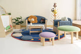 Darrahopens Baby & Kids > Kid's Furniture Jooyes Kids 4 Colour Round Velvet Ottoman Set of 4