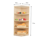 Darrahopens Baby & Kids > Kid's Furniture Jooyes Kids 4 Tier Corner Shelf Wooden Storage Cabinet