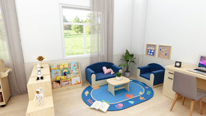 Darrahopens Baby & Kids > Kid's Furniture Jooyes Kids 4 Tier Wooden Display Bookcase - Single Side