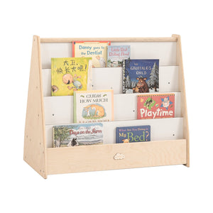 Darrahopens Baby & Kids > Kid's Furniture Jooyes Kids 4 Tier Wooden Display Bookcase With White Board And Storage