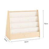 Darrahopens Baby & Kids > Kid's Furniture Jooyes Kids 4 Tier Wooden Display Bookcase With White Board And Storage