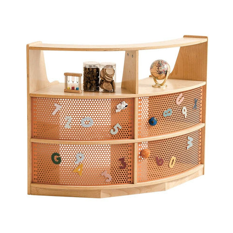 Darrahopens Baby & Kids > Kid's Furniture Jooyes Kids Curved Storage Cabinet with Open Shelf - H76cm