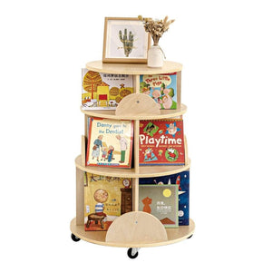 Darrahopens Baby & Kids > Kid's Furniture Jooyes Kids Rotating Wooden Display Bookcase With Castors