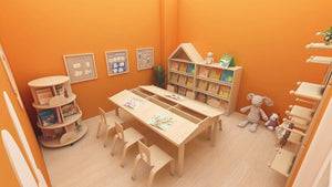 Darrahopens Baby & Kids > Kid's Furniture Jooyes Kids Rotating Wooden Display Bookcase With Castors