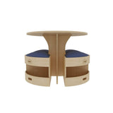 Darrahopens Baby & Kids > Kid's Furniture Jooyes Kids Round Wooden Table with Storage Stools Blue - Set Of 5