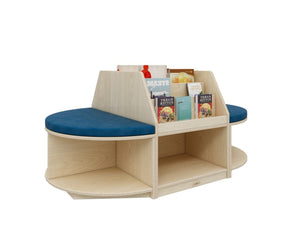 Darrahopens Baby & Kids > Kid's Furniture Jooyes Kids Wooden Reading Island Bookcase - Blue