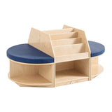 Darrahopens Baby & Kids > Kid's Furniture Jooyes Kids Wooden Reading Island Bookcase - Blue