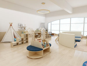 Darrahopens Baby & Kids > Kid's Furniture Jooyes Kids Wooden Reading Island Bookcase - Blue