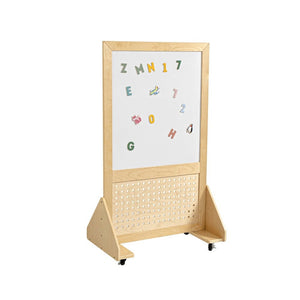 Darrahopens Baby & Kids > Kid's Furniture Jooyes Magnetic Mobile Discover Whiteboard with Pegboard - H140cm