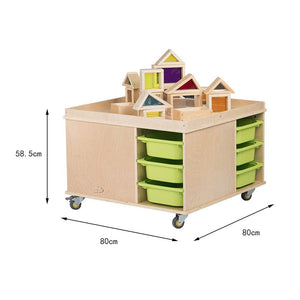 Darrahopens Baby & Kids > Kid's Furniture Jooyes Preschool Activity Play Table with 12 Storage Bins