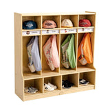 Darrahopens Baby & Kids > Kid's Furniture Jooyes Preschool Coat Locker With Cubbies - 4 Section