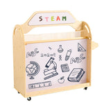 Darrahopens Baby & Kids > Kid's Furniture Jooyes STEAM Trolley 3-in-1 Mobile Shelf Cabinet With 9 Storage Boxes