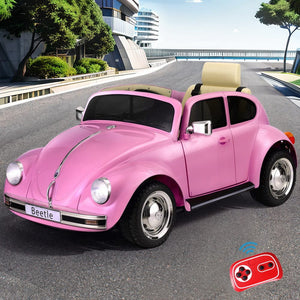 Darrahopens Baby & Kids > Ride on Cars, Go-karts & Bikes Kids Ride On Car Licensed Volkswagen Beetle Electric Toys Horn Remote 6V Pink