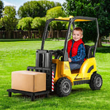 Darrahopens Baby & Kids > Ride on Cars, Go-karts & Bikes Rigo Kids Electric Ride On Car Forklift Loader Toys Cars Horn Remote 12V Yellow