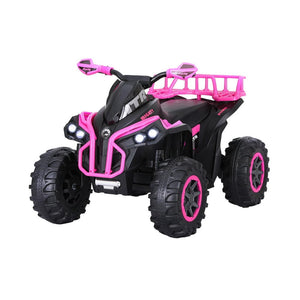 Darrahopens Baby & Kids > Ride on Cars, Go-karts & Bikes Rigo Kids Ride On Car ATV Quad Motorbike Storage Rack Electric Toys 12V Pink