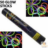 Darrahopens Baby & Kids > Toys 50 GLOW STICKS Party Light Glow In The Dark Rave NECKLACE Disco Bulk