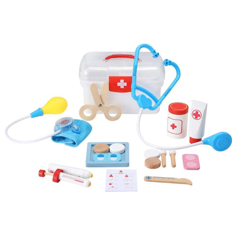 Darrahopens Baby & Kids > Toys Keezi Kids Doctor Nurse Medical Case Pretend Play Set Stethoscope Medicine Toys