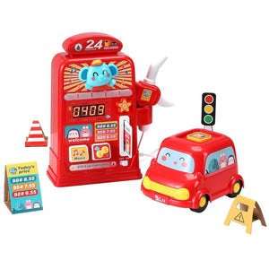 Darrahopens Baby & Kids > Toys Keezi Kids Gas Petrol Station Pumper Pretend Play Toys Car Music Card Playset