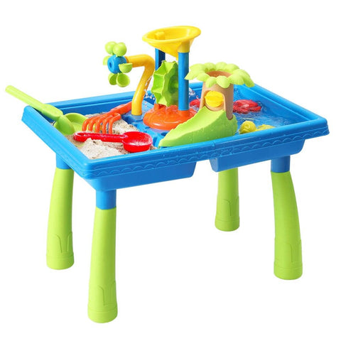 Darrahopens Baby & Kids > Toys Keezi Kids Sand and Water Table Windmill Shovel Outdoor Sandpit Toys Beach Play