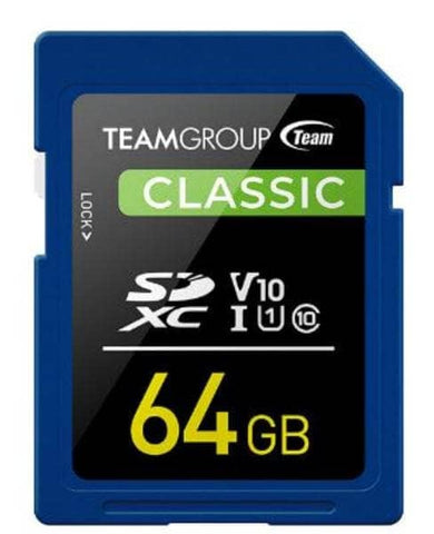 darrahopens Electronics > Back Up & Storage Team Classic SD Memory Card -64 GB.  UHS (Ultra) Speed Class 1(U1). Supports Video Speed Class 10(V10).