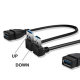 Darrahopens Electronics > Computer Accessories 2PCS 20cm SuperSpeed USB 3.0 Male to Female Extension Data Cable Up and Down Angle