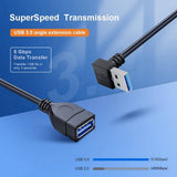 Darrahopens Electronics > Computer Accessories 2PCS 20cm SuperSpeed USB 3.0 Male to Female Extension Data Cable Up and Down Angle