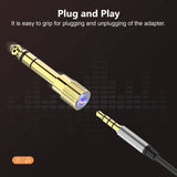 Darrahopens Electronics > Computer Accessories 3.5mm Stereo Female to 6.35mm Male  Stereo Audio Jack Adapter for Aux Cable Guitar Amplifier Headphone