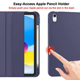 Darrahopens Electronics > Computer Accessories iPad 10th Case 10.9 Inch 2022 with Pencil Holder, Smart iPad Case with Soft TPU Auto Wake Sleep Dark Blue