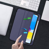 Darrahopens Electronics > Computer Accessories iPad 10th Case 10.9 Inch 2022 with Pencil Holder, Smart iPad Case with Soft TPU Auto Wake Sleep Dark Blue